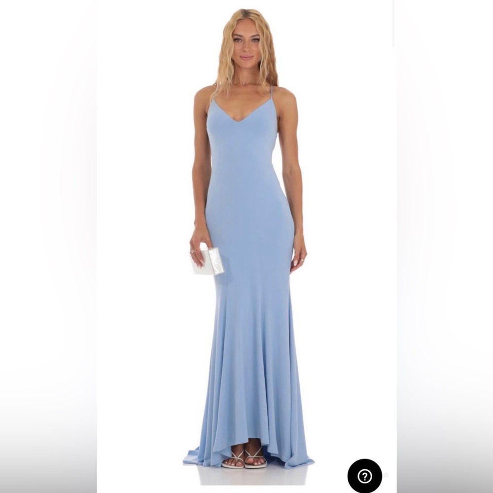 Elegant Light Blue Slip Gown